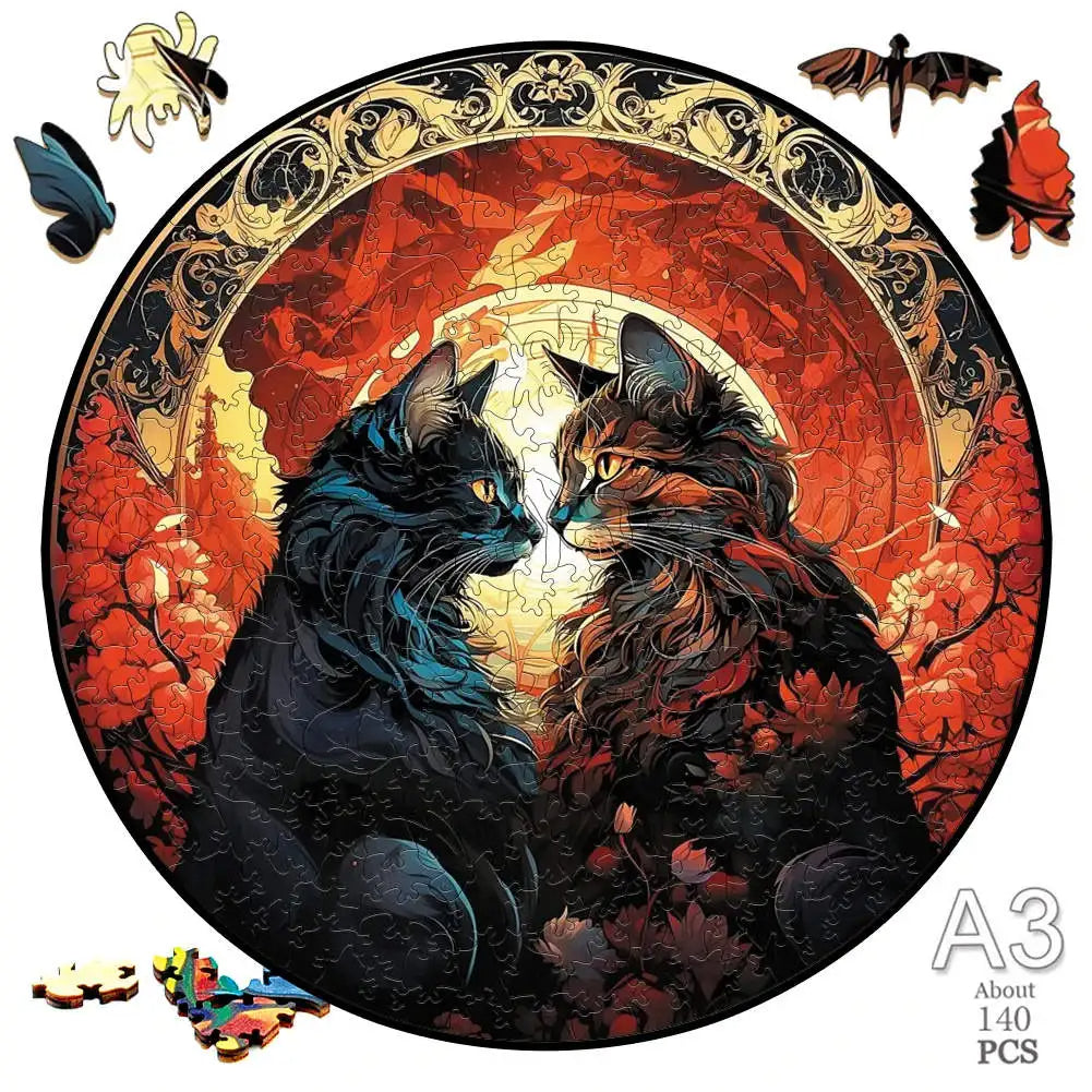 Set 2 Unique Wooden Animal Jigsaw Puzzle, Wooden Jigsaw Puzzle, Mindfulness & Educational Animals Game for All Ages, Unique Sustainable, Wildlife Gift, Christmas gift Idea C190