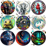 Set 2 Unique Wooden Animal Jigsaw Puzzle, Wooden Jigsaw Puzzle, Mindfulness & Educational Animals Game for All Ages, Unique Sustainable, Wildlife Gift, Christmas gift Idea C192