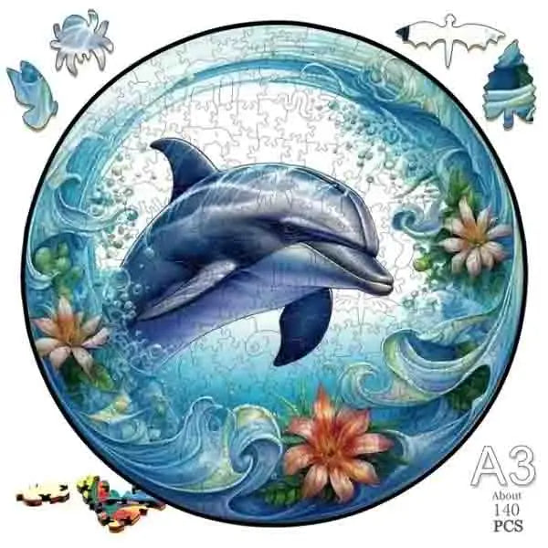 Set 2 Unique Wooden Animal Jigsaw Puzzle, Wooden Jigsaw Puzzle, Mindfulness & Educational Animals Game for All Ages, Unique Sustainable, Wildlife Gift, Christmas gift Idea C193