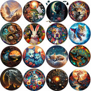 Set 2 Unique Wooden Animal Jigsaw Puzzle, Animal Shape, Wooden Jigsaw Puzzle, Mindfulness & Educational Animals Game for All Ages, Unique Sustainable, Wildlife Gift, Christmas gift Idea C160