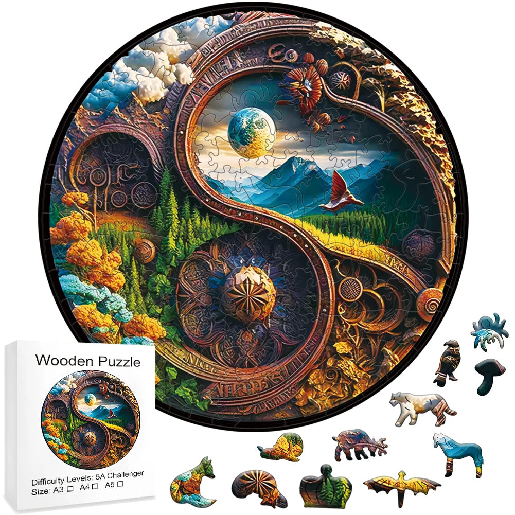 Unique Wooden Jigsaw Puzzle, Forrest, Wooden Jigsaw Puzzle, Mindfulness & Educational Animals Game for All Ages, Unique Sustainable, Wildlife Gift, Christmas gift Idea C176