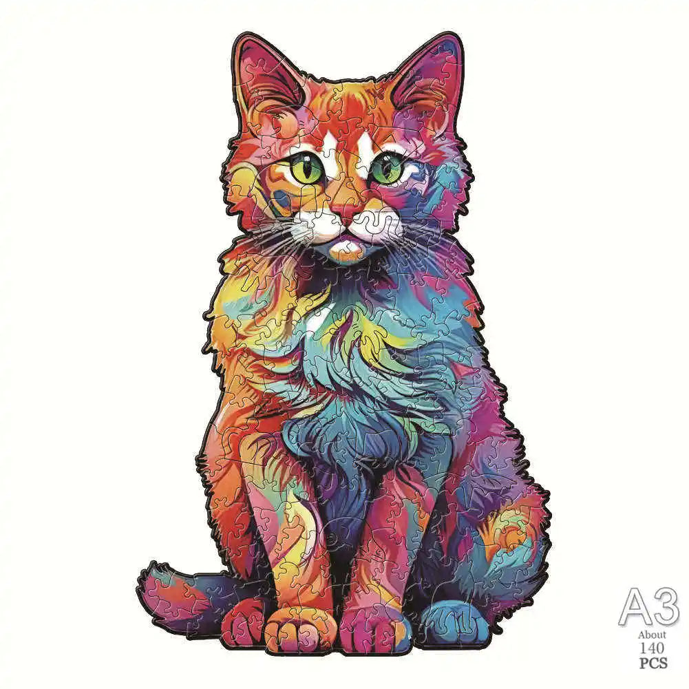 Unique Wooden Animal Jigsaw Puzzle, Animal Shape, Wooden Jigsaw Puzzle, Mindfulness & Educational Animals Game for All Ages, Unique Sustainable, Wildlife Gift, Christmas gift Idea C180