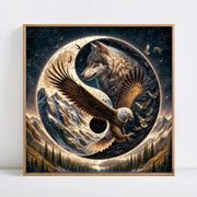 Unique Wooden Jigsaw Puzzle, Bald Eagle Jigsaw Puzzle, Wolf Eagle Puzzles, Wooden Jigsaw Puzzle, Mindfulness & Educational Animals Game for All Ages, Unique Sustainable, Wildlife Gift, Christmas gift Idea C157