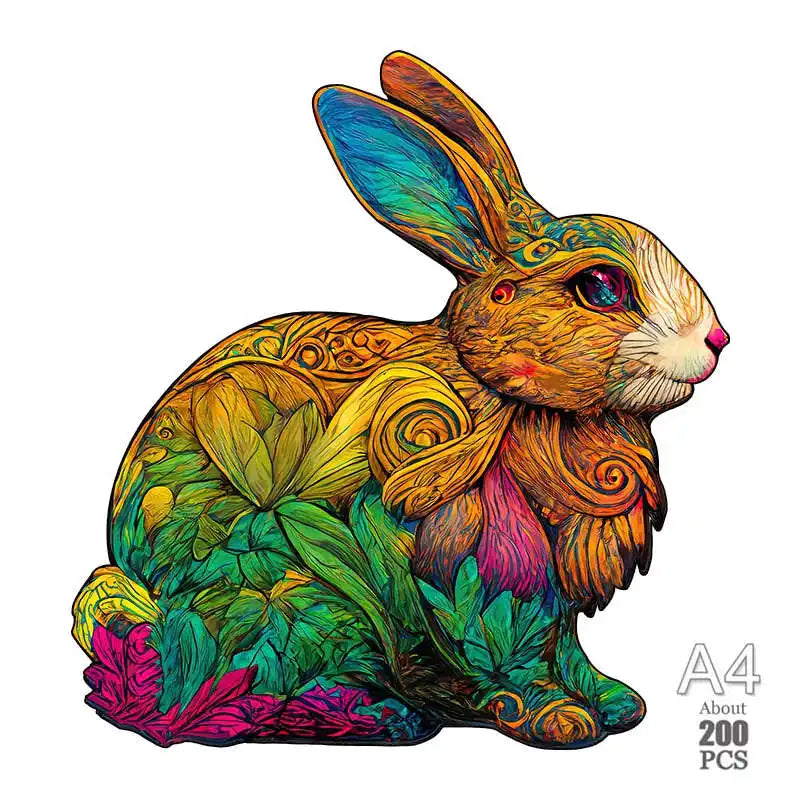 Set 2 Unique Wooden Animal Jigsaw Puzzle, Animal Shape, Wooden Jigsaw Puzzle, Mindfulness & Educational Animals Game for All Ages, Unique Sustainable, Wildlife Gift, Christmas gift Idea C179