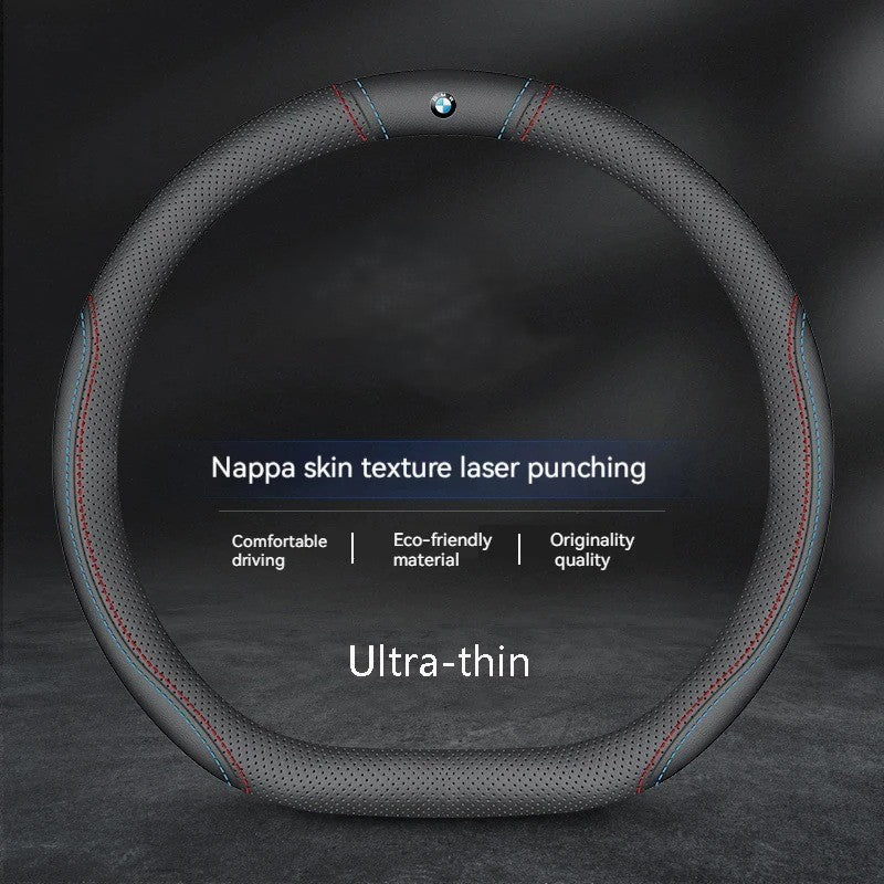 Anti-Slip Carbon Fiber Leather Steering Wheel Cover for Car