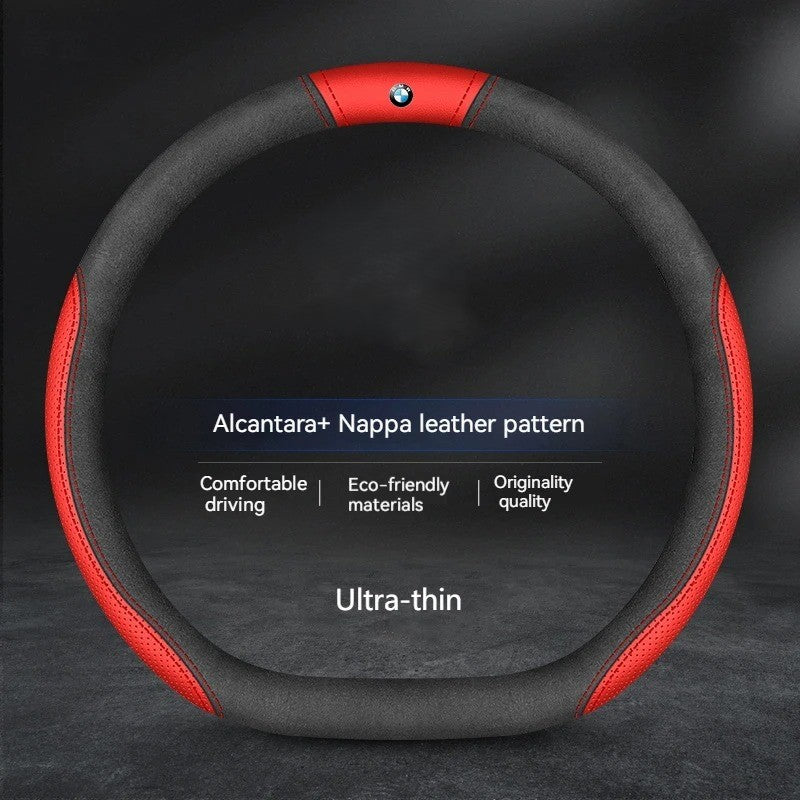 Anti-Slip Carbon Fiber Leather Steering Wheel Cover for Car