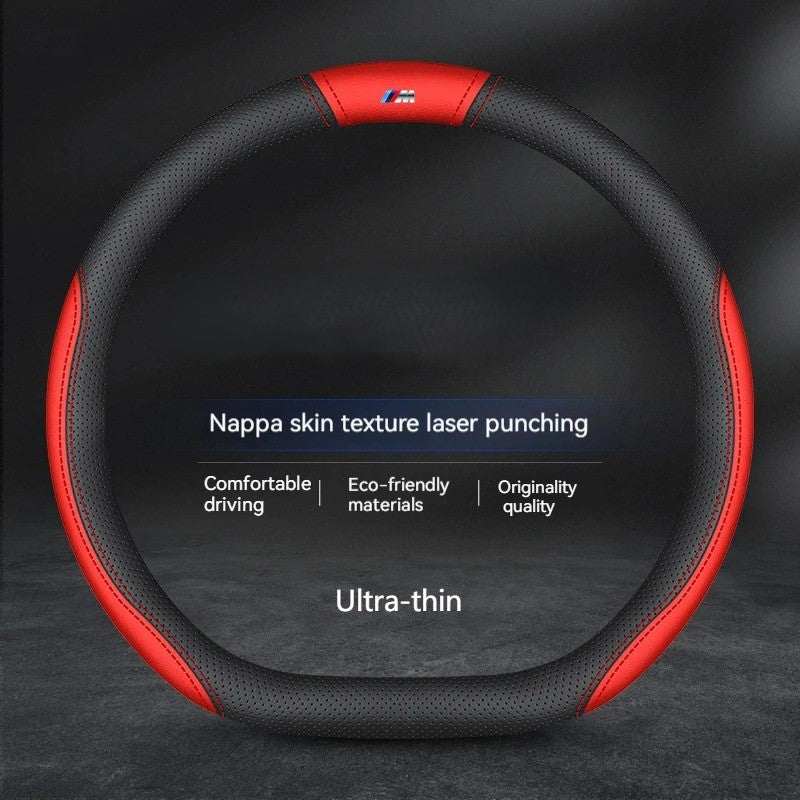 Anti-Slip Carbon Fiber Leather Steering Wheel Cover for Car