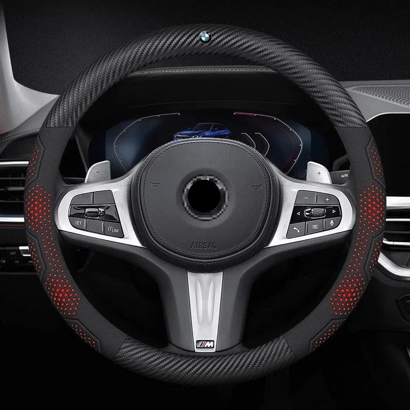 Anti-Slip Carbon Fiber Steering Wheel Cover for Car