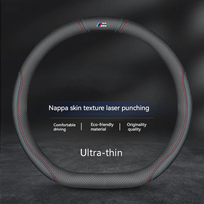 Anti-Slip Carbon Fiber Leather Steering Wheel Cover for Car