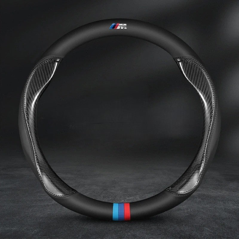 38cm Carbon Fiber Style Car Steering Wheel Cover - Universal Fit for 37-38cm Wheels For Car