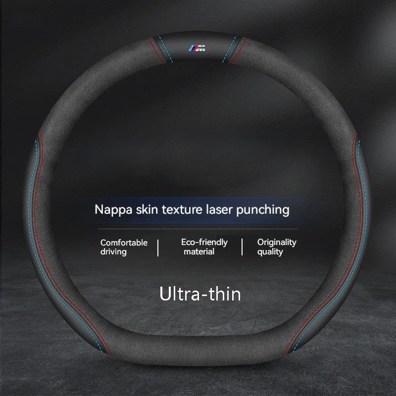 Anti-Slip Carbon Fiber Leather Steering Wheel Cover for Car