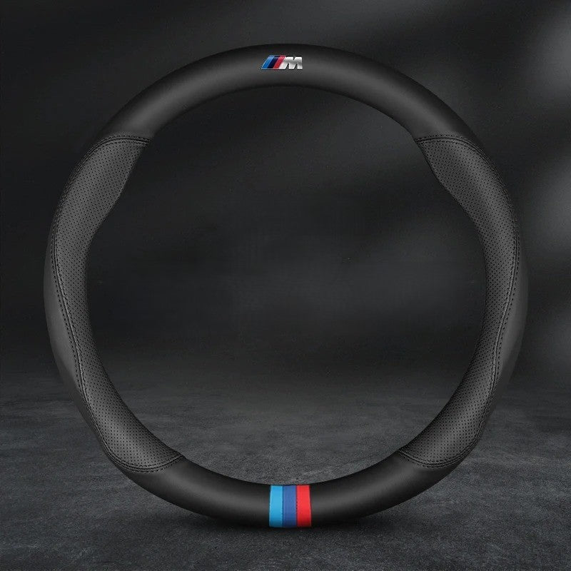 38cm Carbon Fiber Style Car Steering Wheel Cover - Universal Fit for 37-38cm Wheels For Car