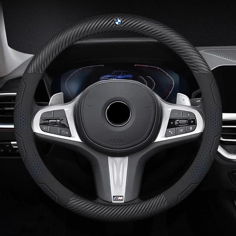 Anti-Slip Carbon Fiber Steering Wheel Cover for Car