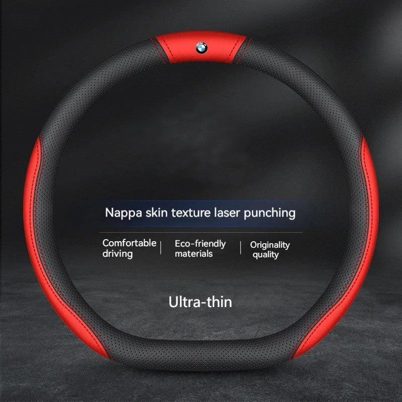Anti-Slip Carbon Fiber Leather Steering Wheel Cover for Car