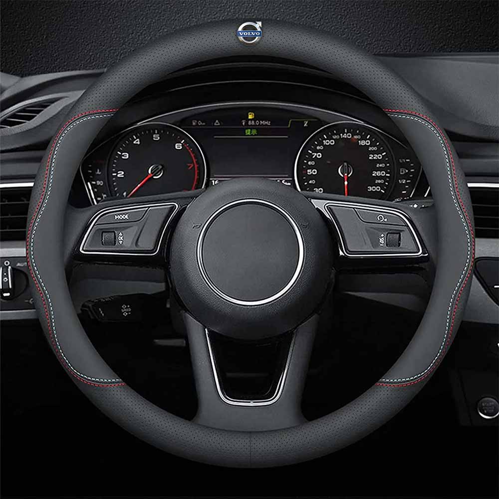 Car Steering Wheel Cover 2024 Update Version, Custom Fit For Your Cars, Premium Leather Car Steering Wheel Cover with Logo, Car Accessories VO18991