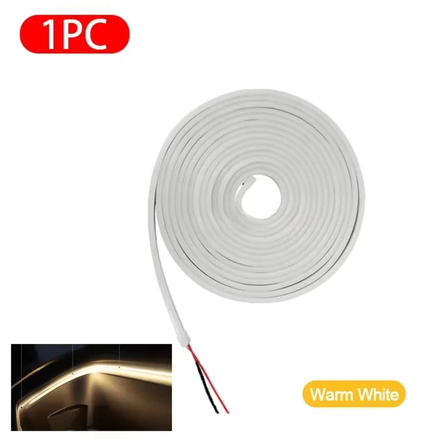 Flexible LED Ambient Light Strip 5m DC12V – Silicone Interior Decorative Lamp for Tesla Model 3/Model Y/Model S, Trunk & Frunk