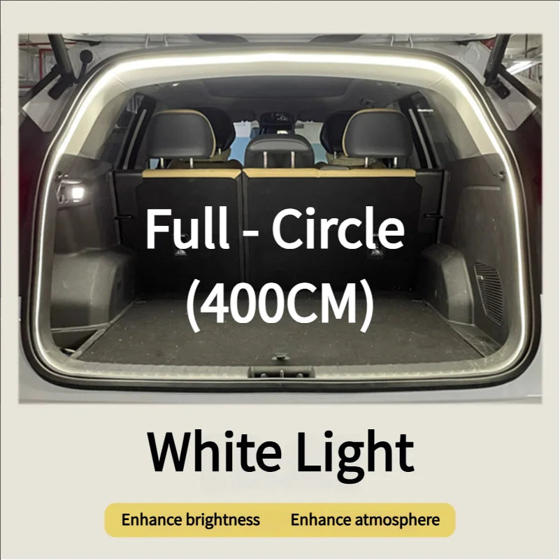 Car Trunk LED Light Strip – Waterproof Flexible PVC Ambient Light, Auto On/Off, Universal Fit for SUV & MPV