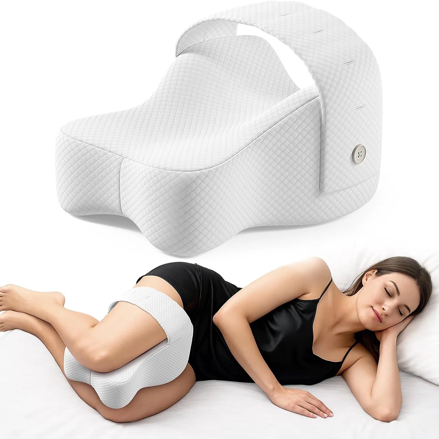 Memory Foam Knee Pillow – Ergonomic Leg Support Cushion for Side Sleeping and Rest