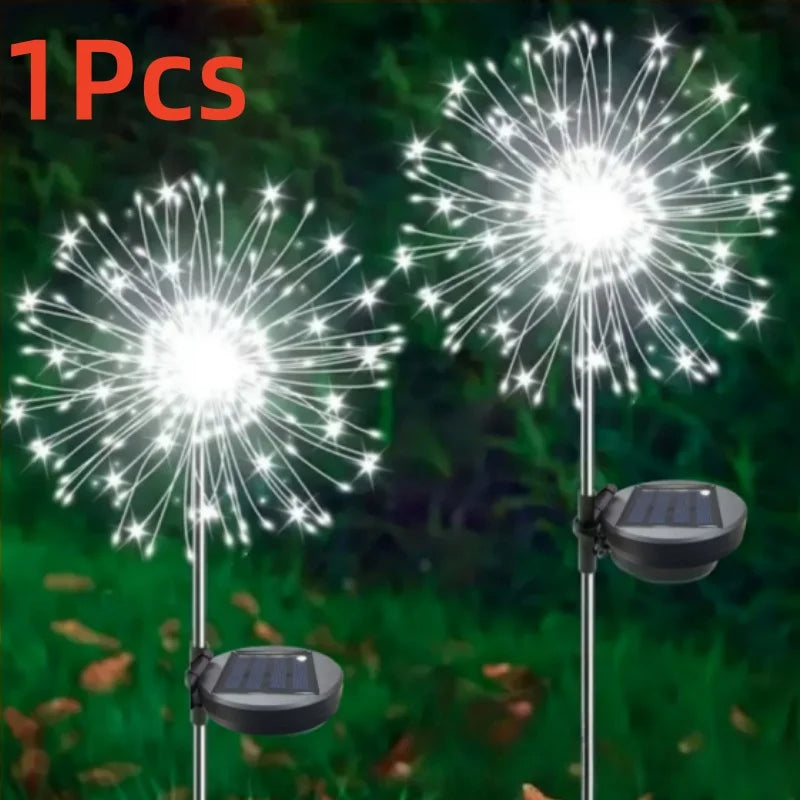 Solar Garden Lights Firework LEDs Outdoor, IP65 Waterproof, 8 Lighting Modes, Solar Fairy Lights for Garden, Yard, Lawn, Christmas, Wedding Decoration