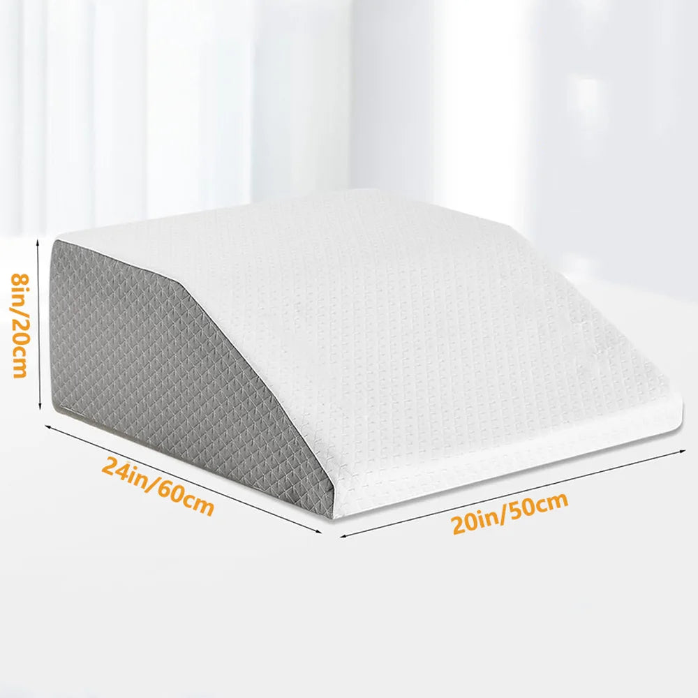 Memory Foam Leg Wedge Pillow – 8 Inch Elevation Support Cushion for Rest and Side Sleeping