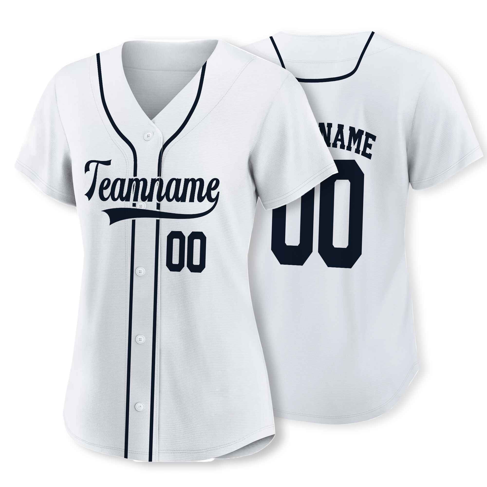 Custom White Navy Baseball Jersey