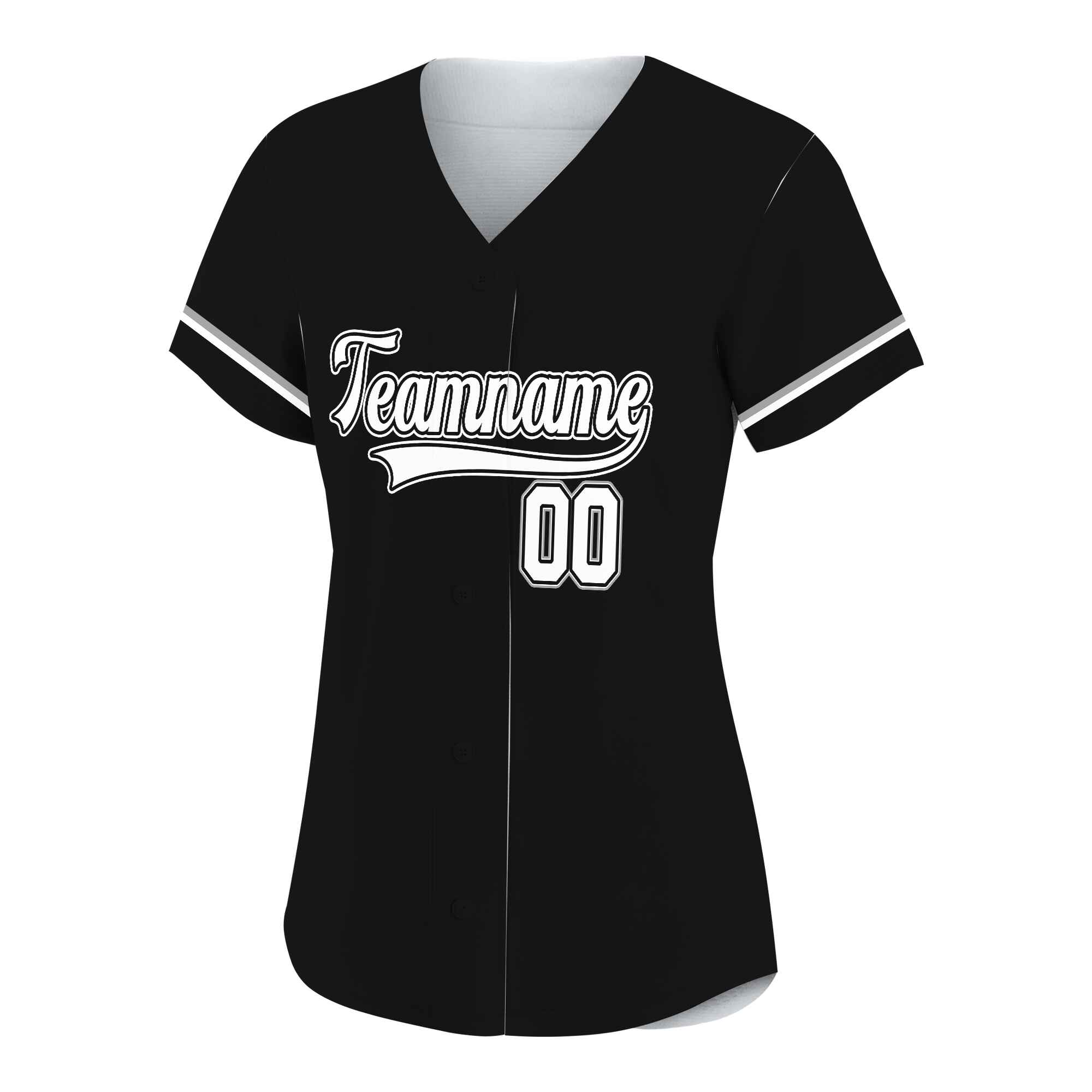 Custom Black White-Gray Baseball Jersey