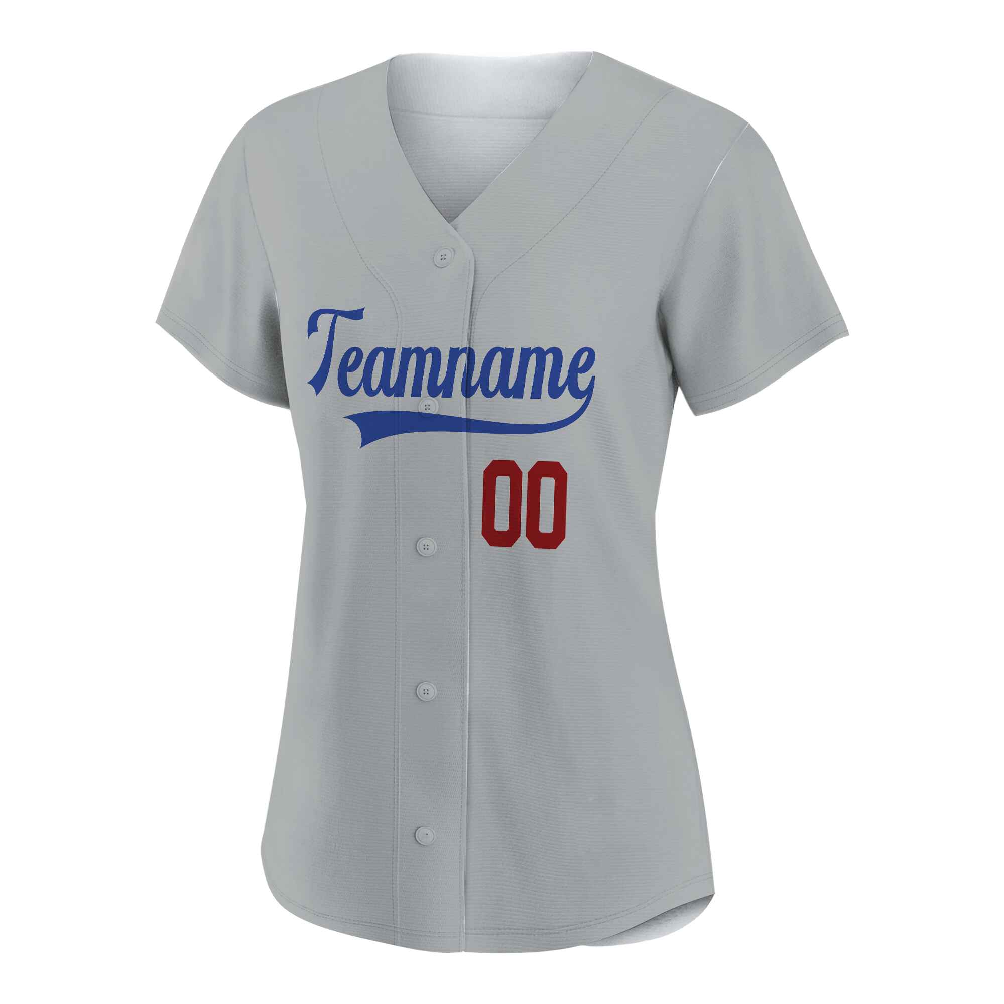 Custom Gray Red-Royal Baseball Jersey