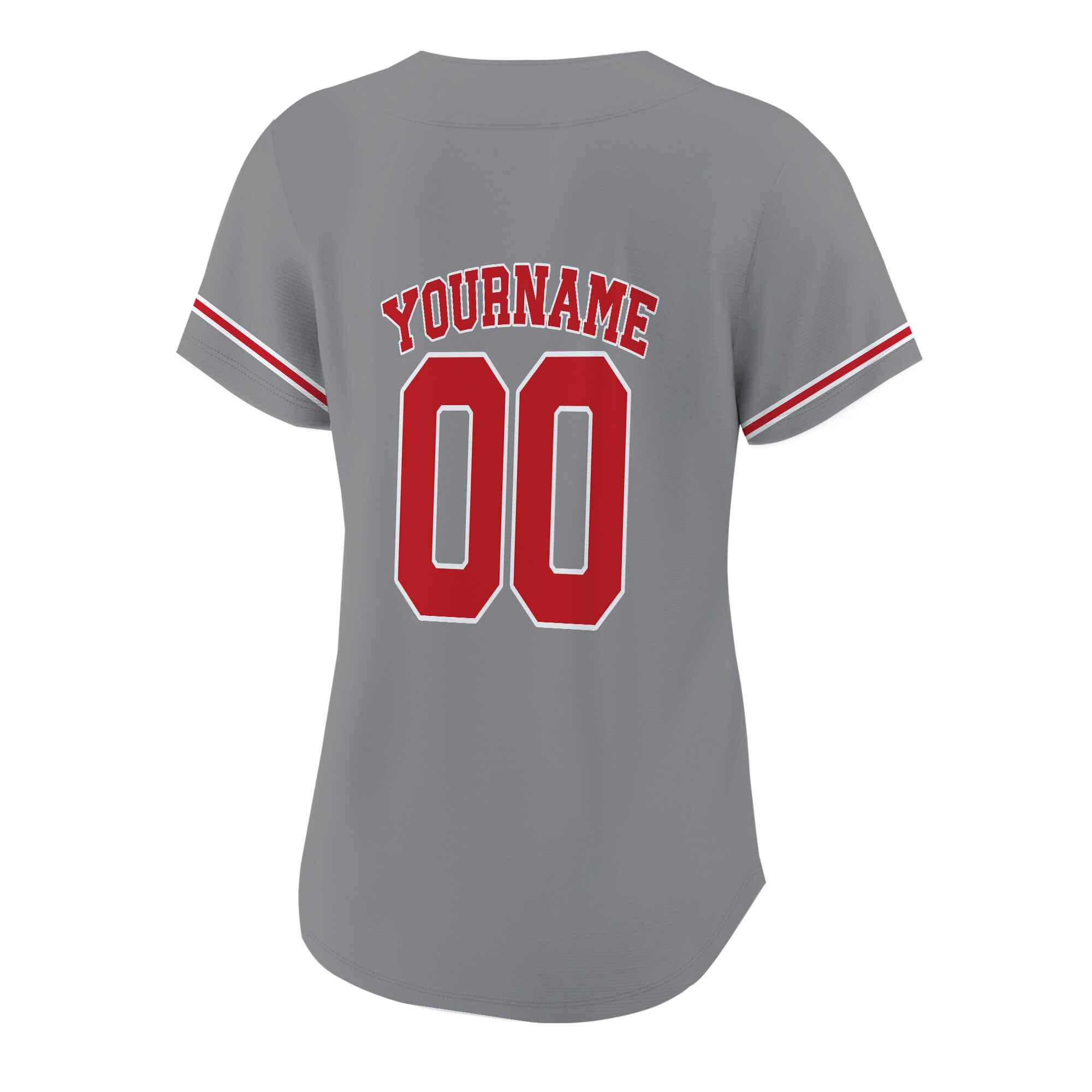 Custom Gray Red-White Authentic Baseball Jersey