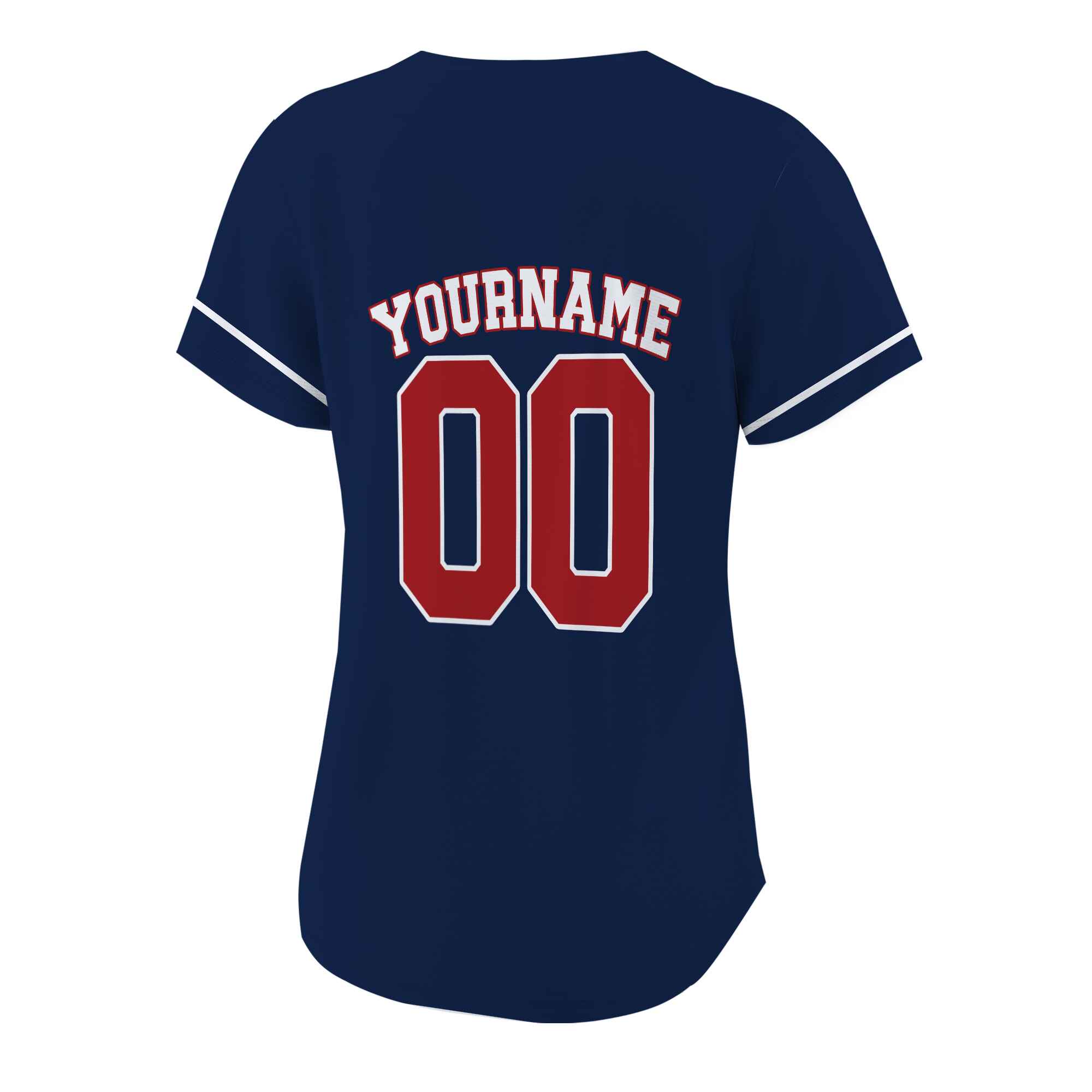 Custom Navy Red-White Authentic Baseball Jersey