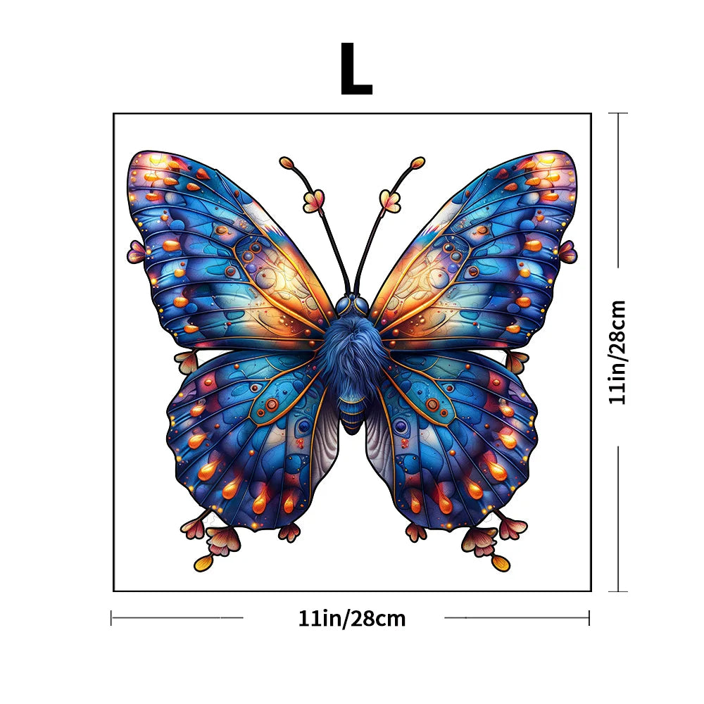 Unique Animal Wooden Jigsaw Puzzles, Butterfly Laser Cut puzzle, Unique Butterfly Shape Challenge, DIY Crafts, Educational Toys for Adults and Kids, Perfect Gift Idea, Christmas gift Idea 183