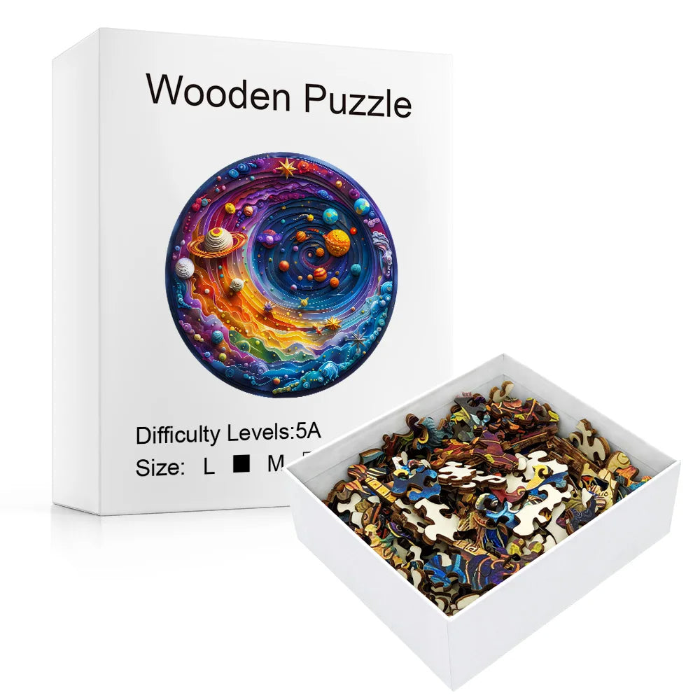 Unique A Space Wooden Jigsaw Puzzles, Planet Puzzle, Circle Jigsaw Puzzles Solar System Space Themed Puzzle Set, Wooden Jigsaw Puzzles, Wood Puzzle, DIY Crafts, Educational Toys for Adults and Kids, Perfect Gift Idea, Christmas gift Idea 185