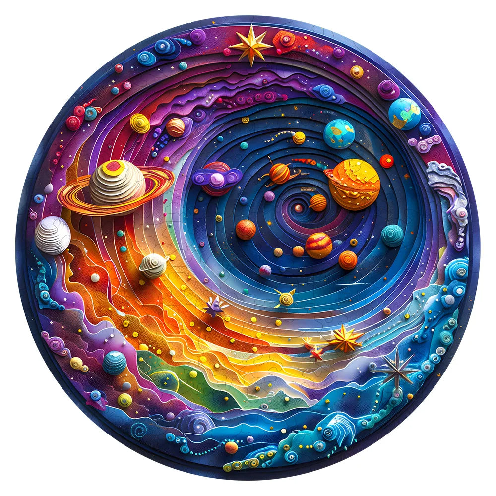 Unique A Space Wooden Jigsaw Puzzles, Planet Puzzle, Circle Jigsaw Puzzles Solar System Space Themed Puzzle Set, Wooden Jigsaw Puzzles, Wood Puzzle, DIY Crafts, Educational Toys for Adults and Kids, Perfect Gift Idea, Christmas gift Idea 185