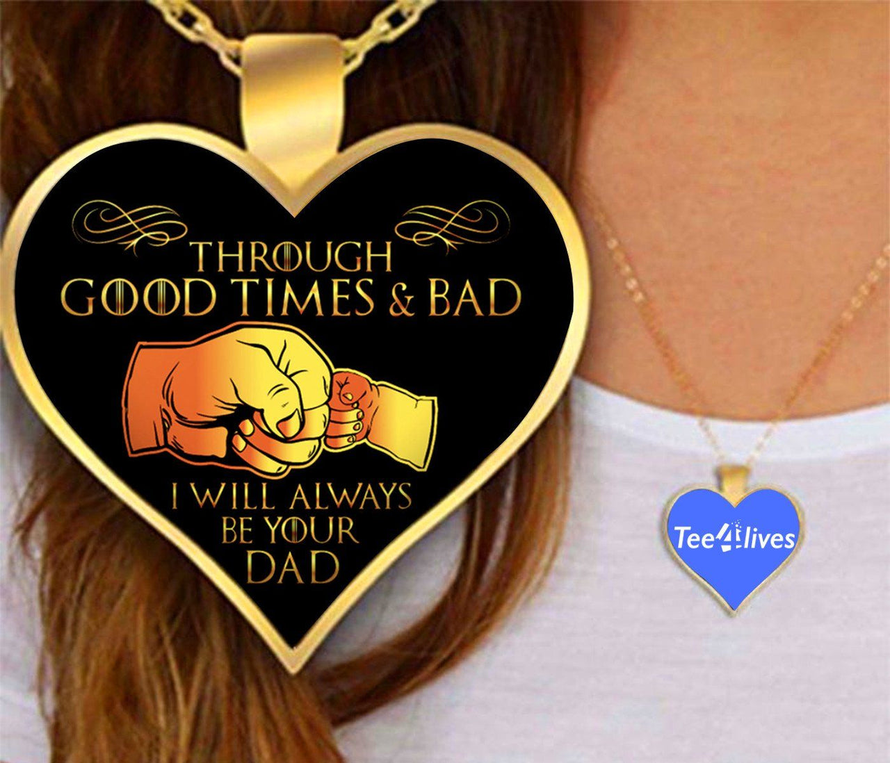 I Will Always Be Your Dad Heart Necklace