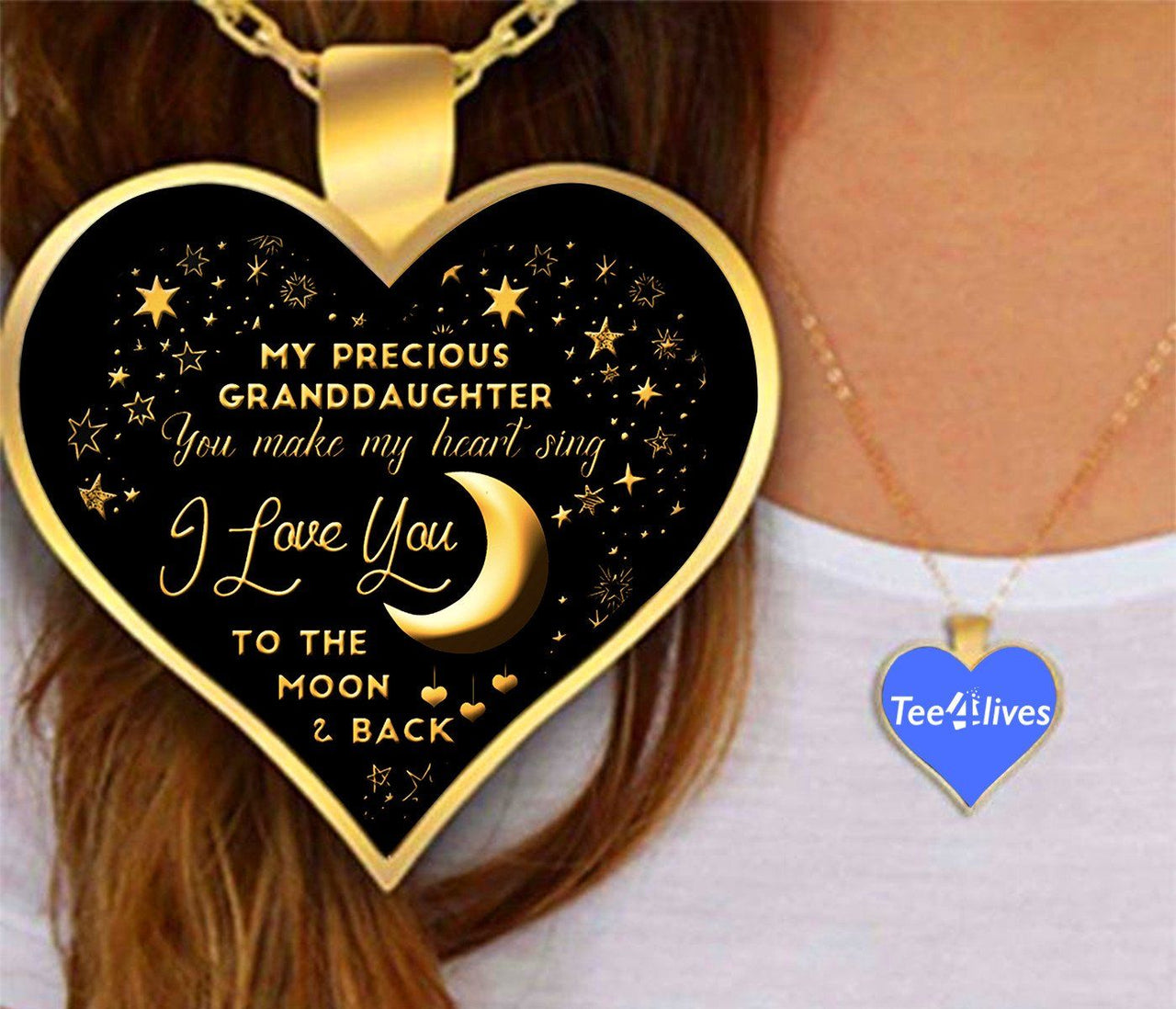 To My Granddaughter Heart Necklace - Necklaces for Women 3