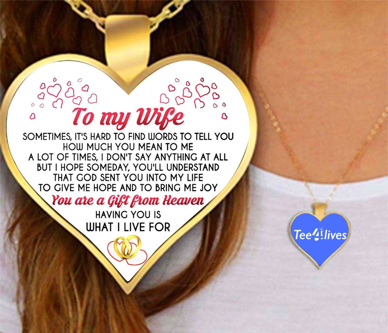 To My Wife Heart Necklace - Necklaces for Women 14