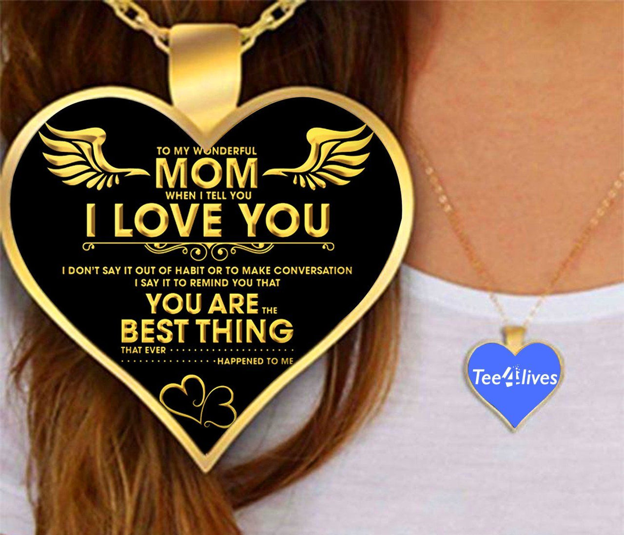 To My Wonderful Mom Heart Necklace - Necklaces for Women 2
