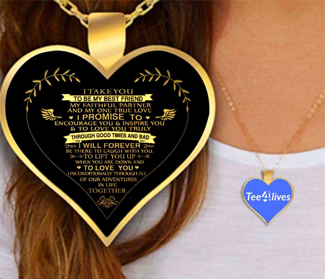 To My Wife Heart Necklace - Necklaces for Women