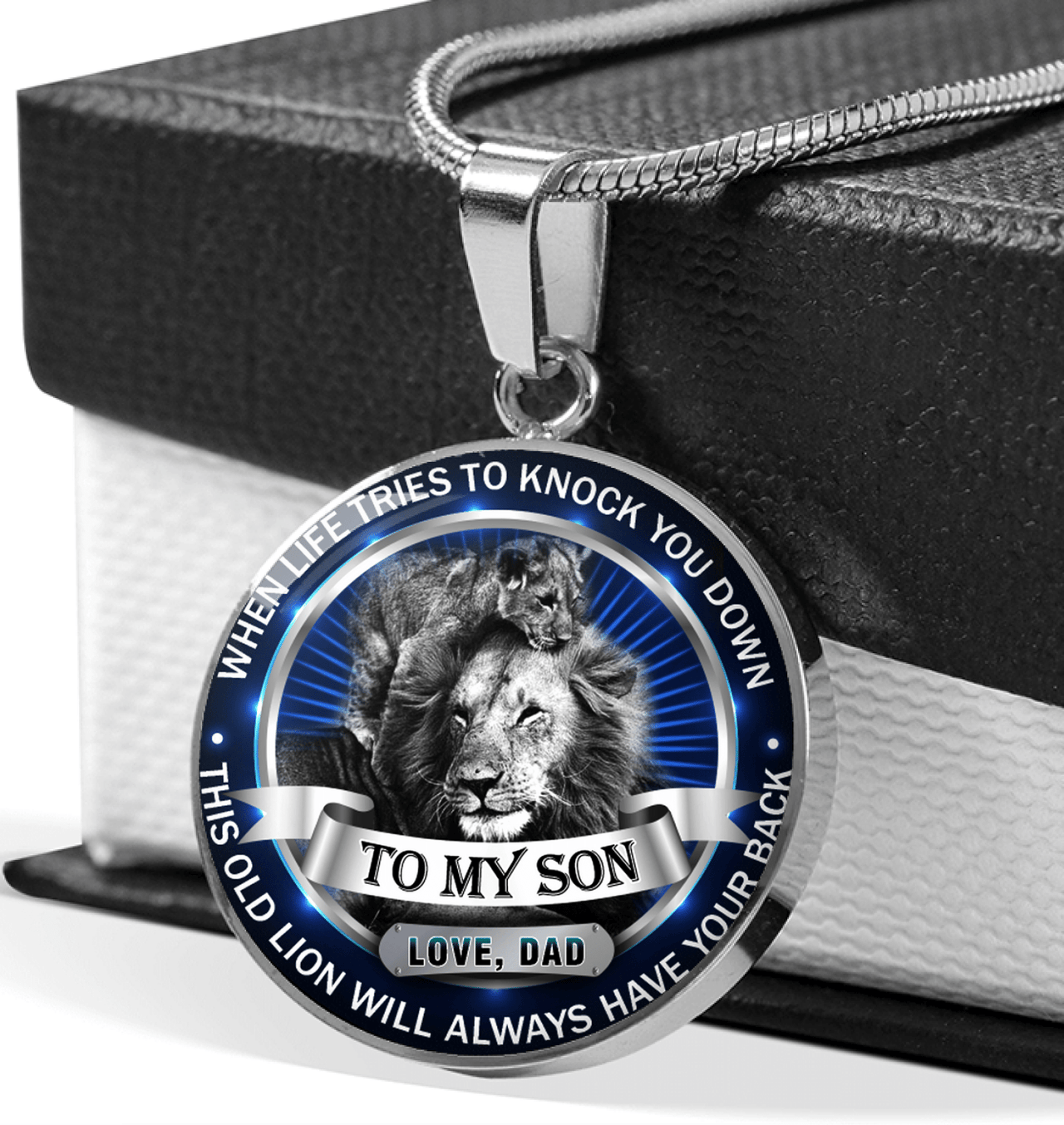 Lion To My Son Circle Necklace - Gift For Son