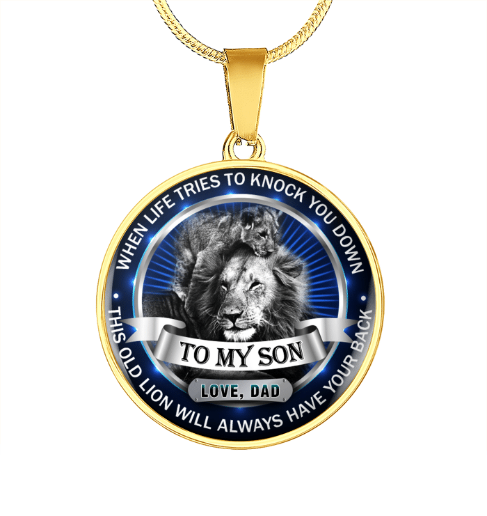 Lion To My Son Circle Necklace - Gift For Son