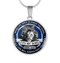Thumbnail for Lion To My Son Circle Necklace - Gift For Son