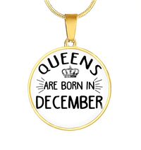 Thumbnail for Queens Are Born In December Circle Necklace
