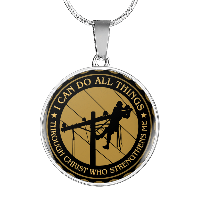 Linemen Circle Necklace - Gift For Dad