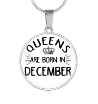 Thumbnail for Queens Are Born In December Circle Necklace