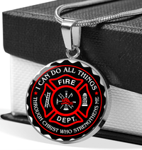 Thumbnail for Firefighter Circle Necklace - Gift For Dad