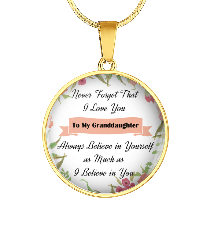 To My Granddaughter Circle Necklace - Gift For Granddaughter