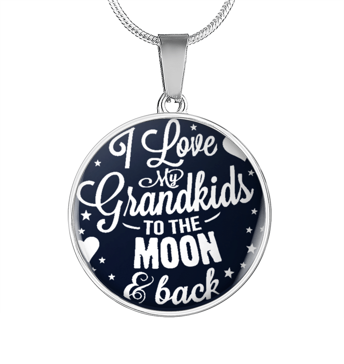 I Love My Grandkids Circle Necklace - Gift For Grandkids