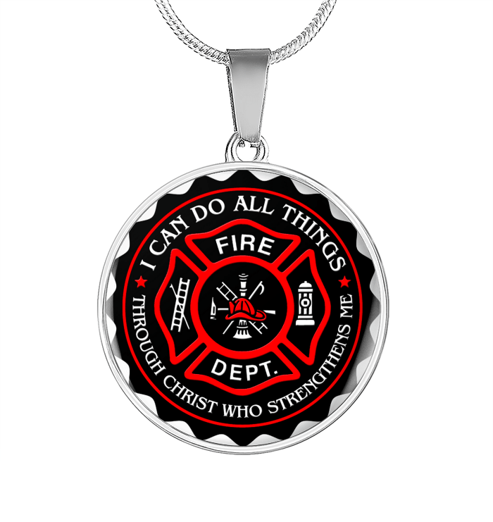 Firefighter Circle Necklace - Gift For Dad