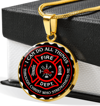 Thumbnail for Firefighter Circle Necklace - Gift For Dad