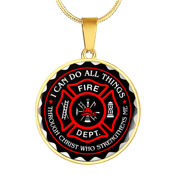 Firefighter Circle Necklace - Gift For Dad