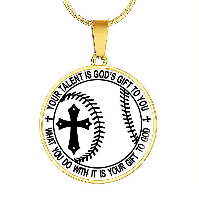 Baseball Circle Necklace